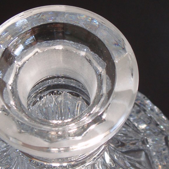 Diamond Cut Glass Style Wine Decanter Whiskey Carafe w Top Unique Stopper Heavy - Picture 11 of 14